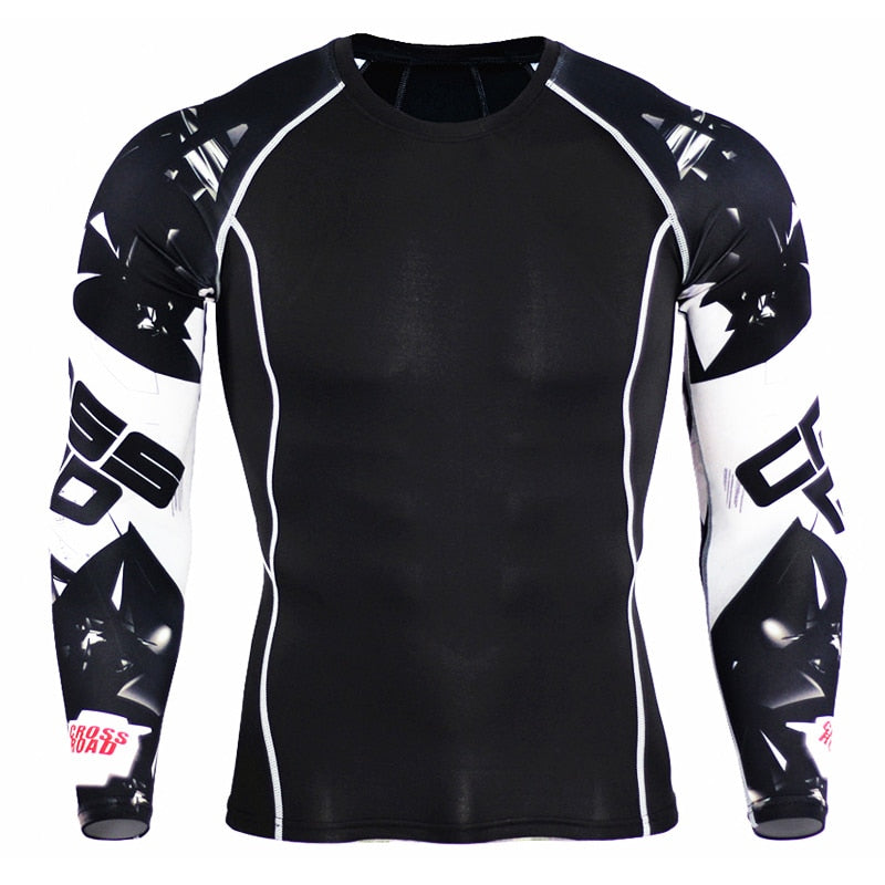 Mens Compression Shirts 3D Teen Wolf Jerseys Long Sleeve T Shirt Fitness Men Lycra MMA Crossfit T-Shirts Tights Brand Clothing